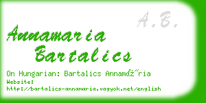 annamaria bartalics business card
